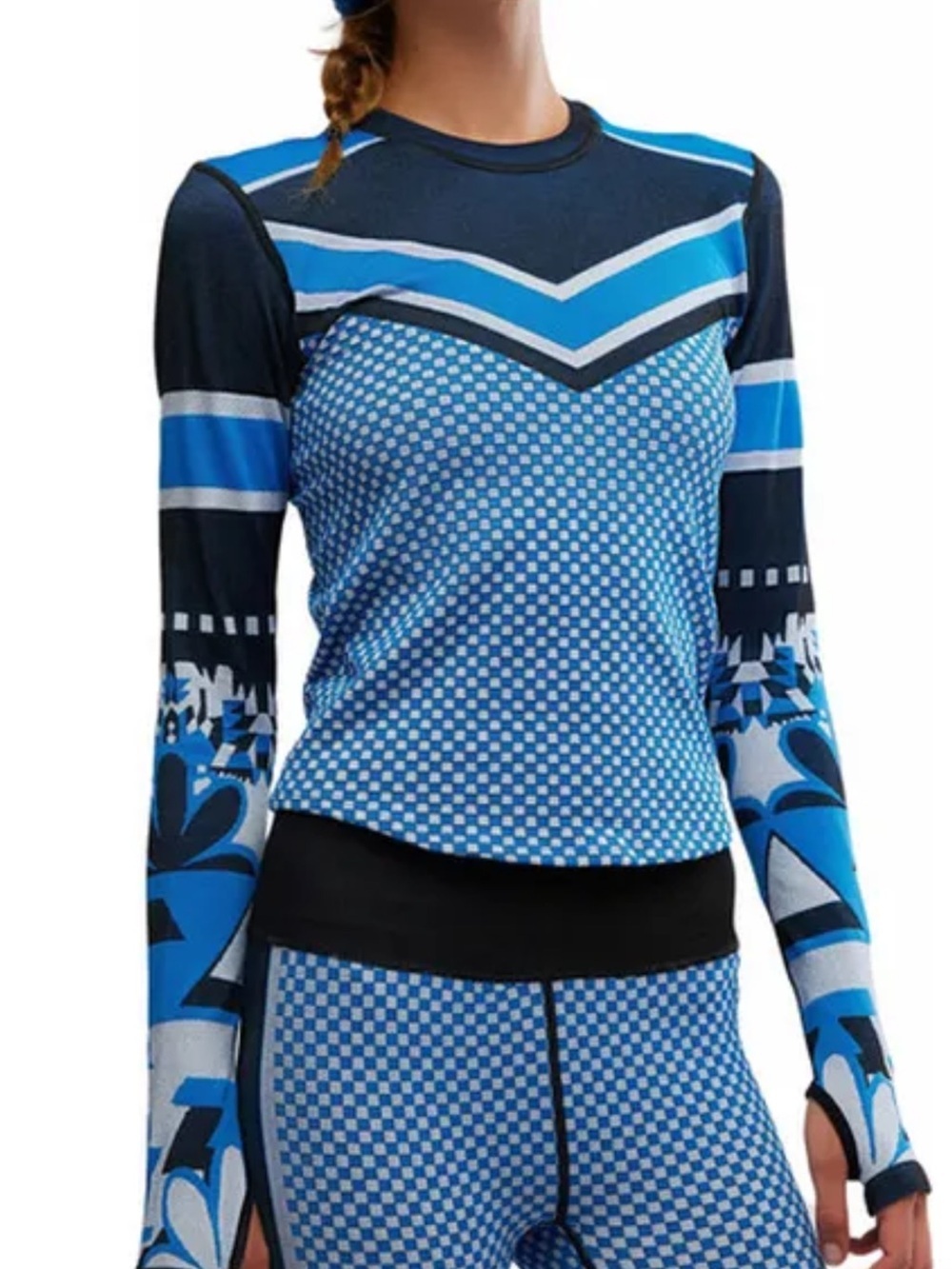 Free People FP Movement Blue Patterned Myoko Matching Set